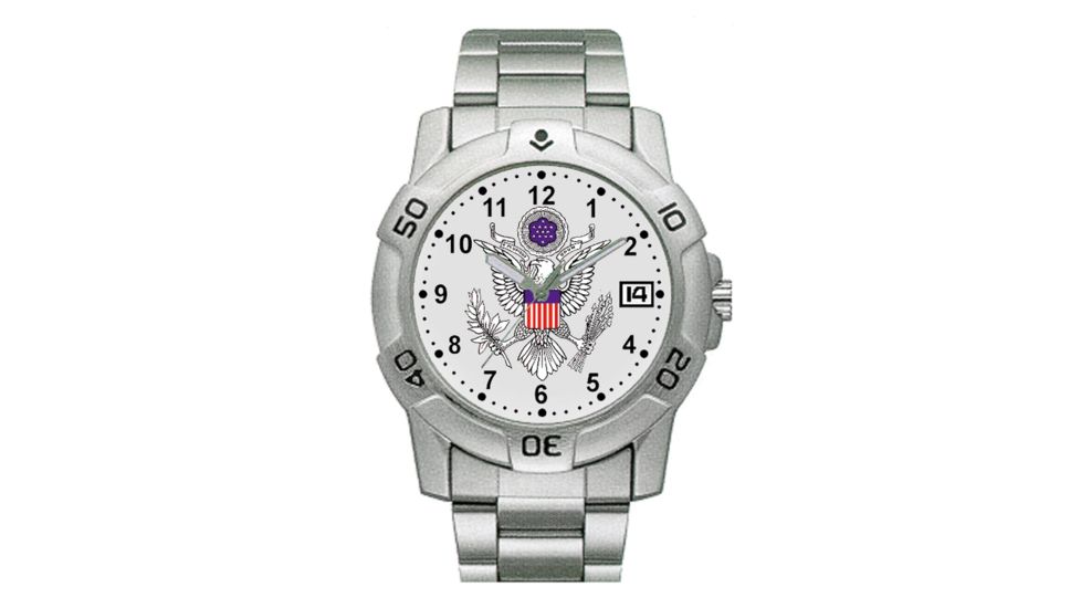 RAM Instrument V1D08 Chrome Military Watch With Date US Army