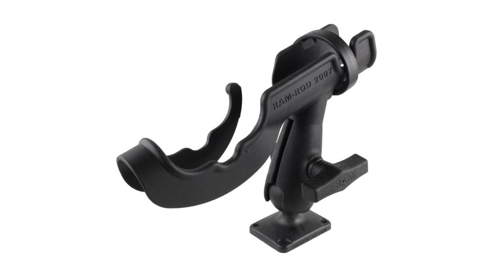Ram Mounts RAM-ROD 2007 Fishing Rod Holder with Rectangle Flat Surface Base, Black 84119.01.100