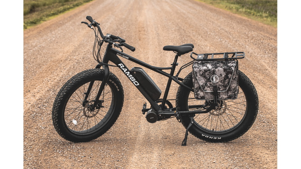 Rambo Bikes Savage Electric Bicycle, Bafang BBS02 750W High Torque Motor, 19 mph Speed w/o Pedaling, Black, 750W