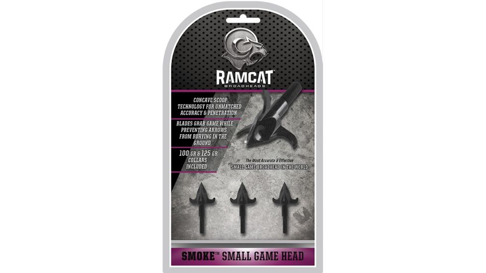 Ramcat Small Game Head 3 Pack 100 Grain Broadheads For Archery, R1010