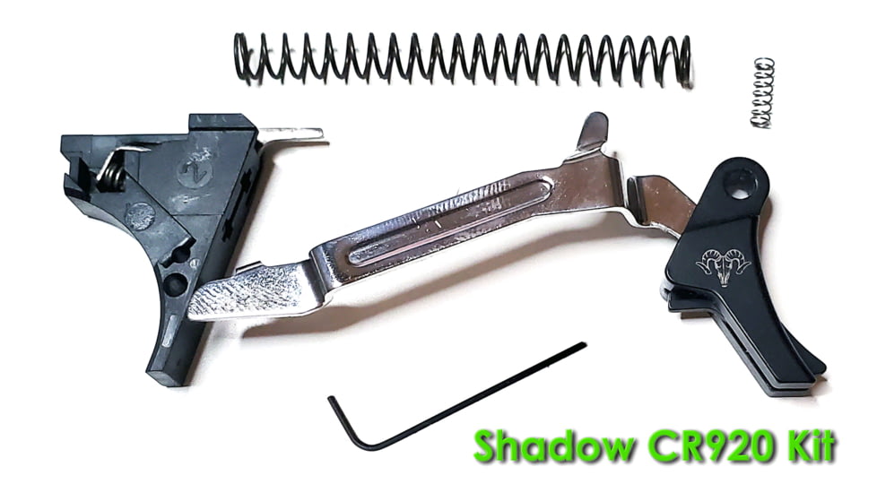 Ramm Tactical Leverage Trigger Kit for Shadow Systems Compact, Full Size not CR920 Curved, Black w/black safety, RT-SS-CV-BK