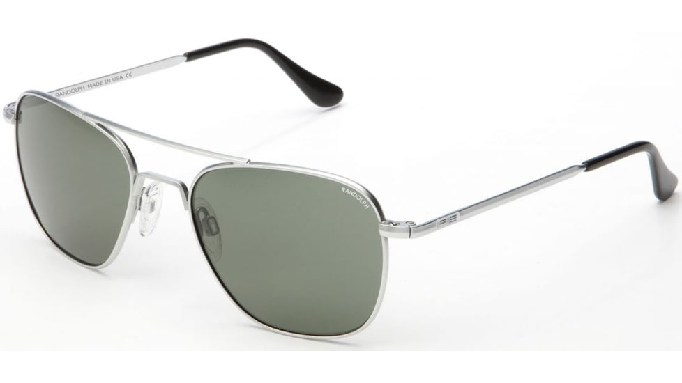 Randolph Aviator Sunglasses, Matte Chrome Frame, Agx Lens, AF031