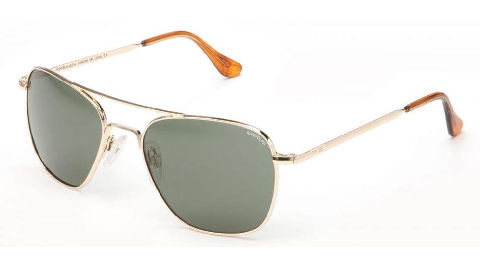Randolph Aviator Sunglasses, Gold 23K Frame, Agx Lens, AF051
