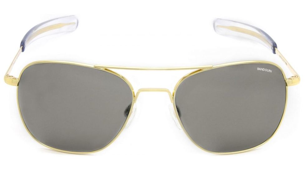 Randolph Aviator Sunglasses, Gold 23K Frame, Gray Lens, AF105
