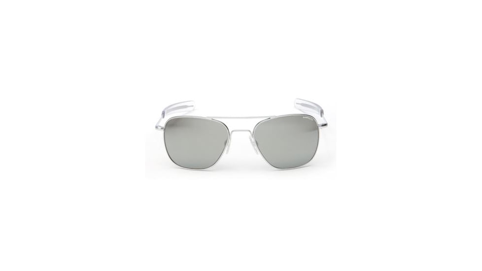 Randolph Aviator Matte Chrome Frame, Gray Flash Mirror Glass Lens, Matte Chrome Frame, 55MM AF54663