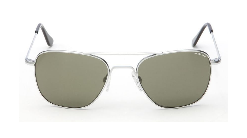 Randolph Aviator Matte Chrome Frame, Gray Polarized Glass Lens, Matte Chrome Frame, 55MM AF54434