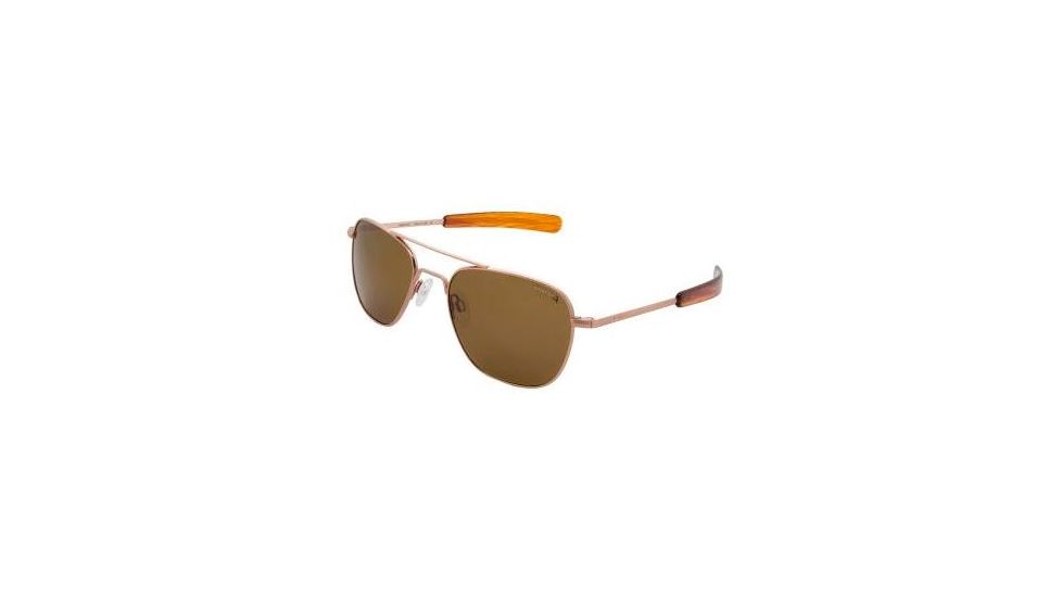 Randolph Aviator Progressive Prescription Sunglasses, Rose Gold Satin Frame, Polarized, AF8Z632PR