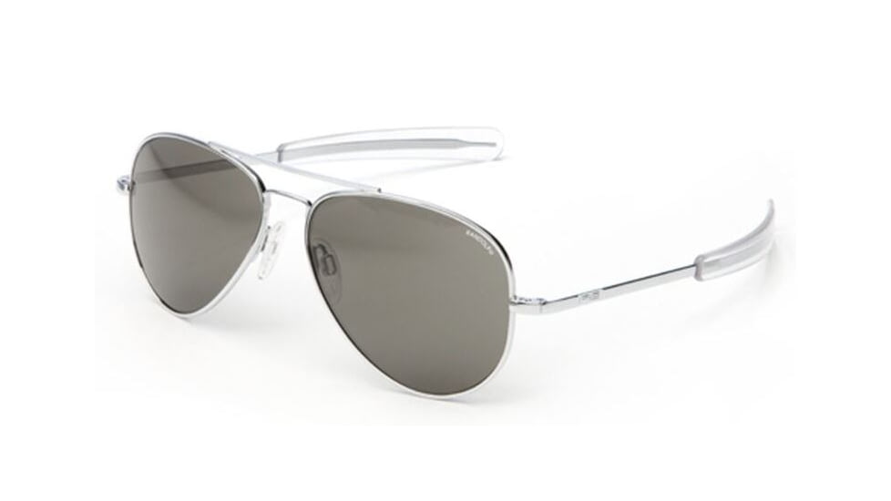 Randolph Concorde Bright Chrome Frame, Gray Polarized Glass Lens, Bright Chrome Frame, 57MM CR73634