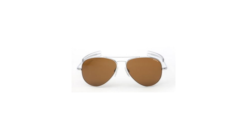Randolph Concorde Bright Chrome Frame, Tan Polarized Glass Lens, Bright Chrome Frame, 57MM CR73632