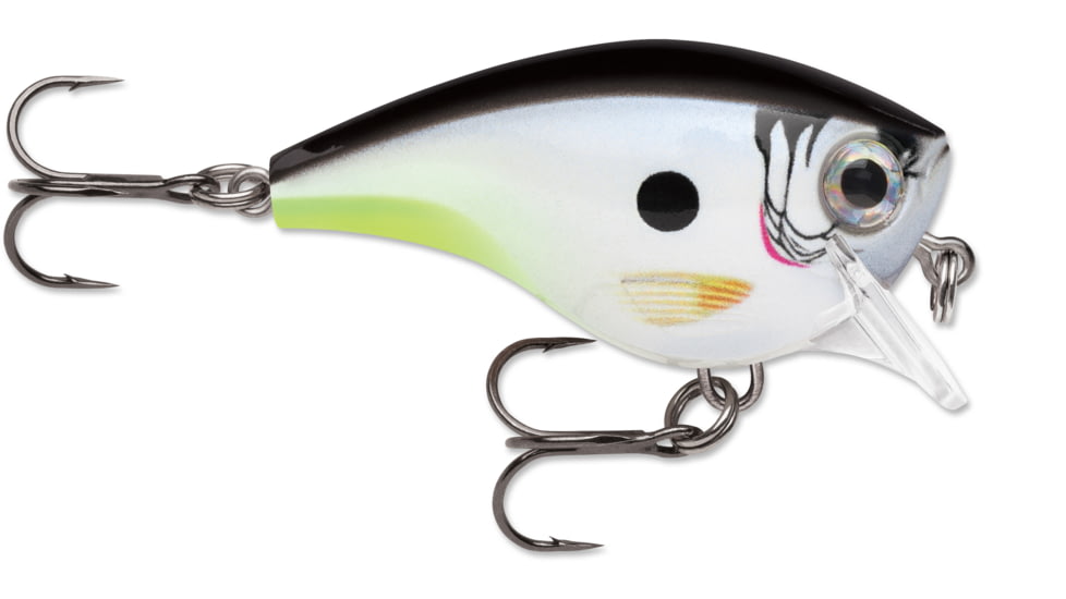 Rapala BX Brat, Crankbait Hard Flash, Square Bill, 2in, 3/8 oz 3 Ft, 6 Hooks, Hot Dang, BXB03HDG