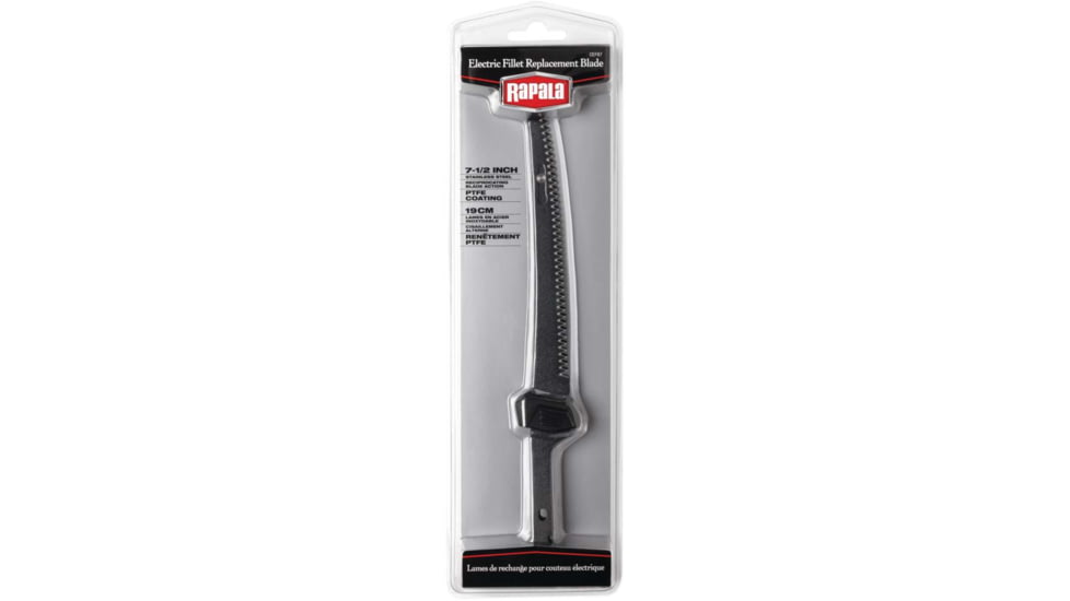 Rapala Electric Fillet Replace Blade, 7.5in, Black Teflon Coated Serrated Stainless Blade, CEFB7