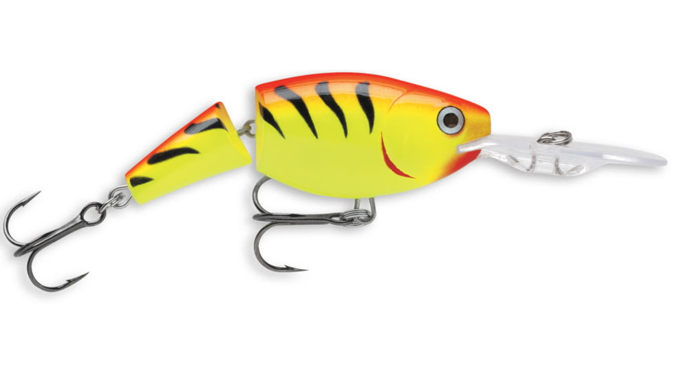 Rapala Jointed Shad Rap Crankbait, Floating, Hot Tiger, 2 3/4in, 7/16oz, JSR07HT