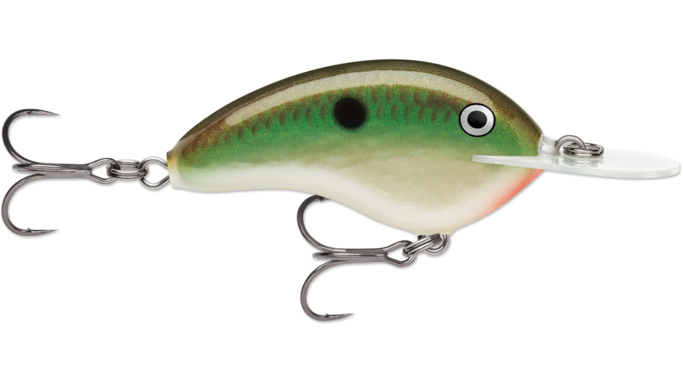 Rapala OG Deep Tiny 07 5/16 oz, 7' Depth, Two #5 Treble Hooks, Copper Green Shad, OGT07CGSD