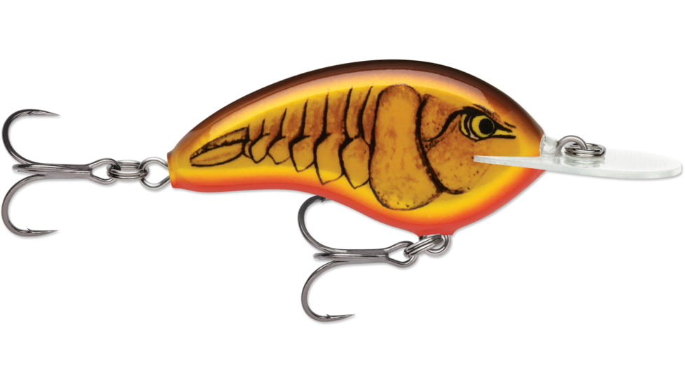 Rapala OG Deep Tiny 07 5/16 oz, 7' Depth, Two #5 Treble Hooks, Dark Brown Crawdad, OGT07DCW