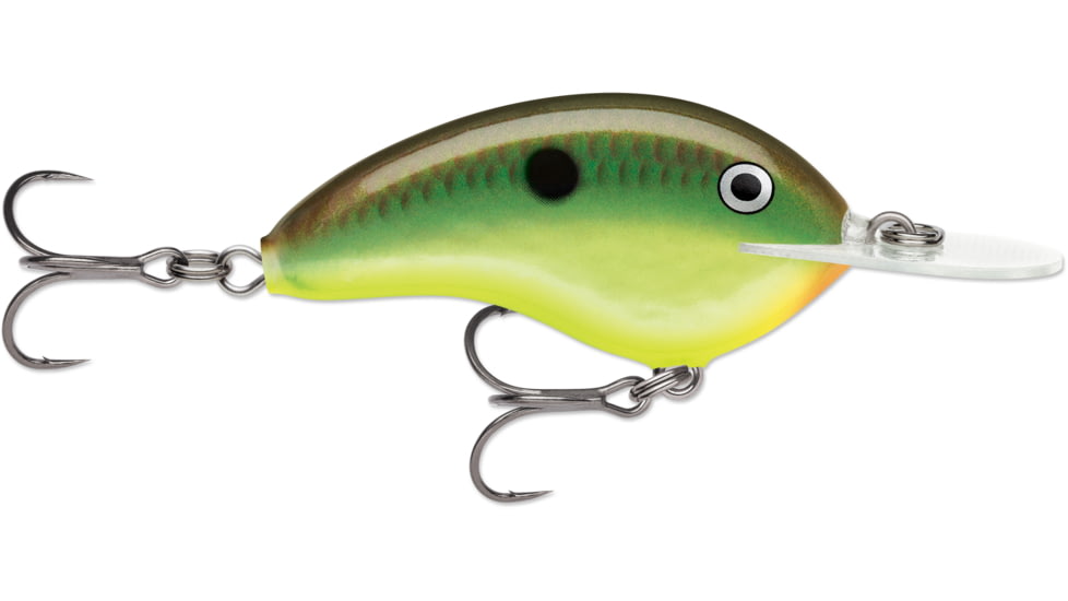 Rapala OG Deep Tiny 07 5/16 oz, 7' Depth, Two #5 Treble Hooks, Hot Copper Green Shad, OGT07HCGSD