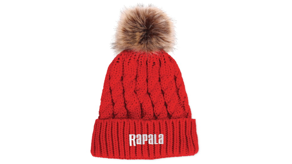 Rapala Pom Beanie - Womens, Foxy Red, RAPBEANIEL3