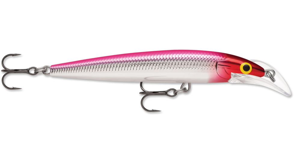Rapala Scatter Rap Deep Husky Jerk 10, Pink Clown, 4in, 3/8oz., SCRDHJ10PCL