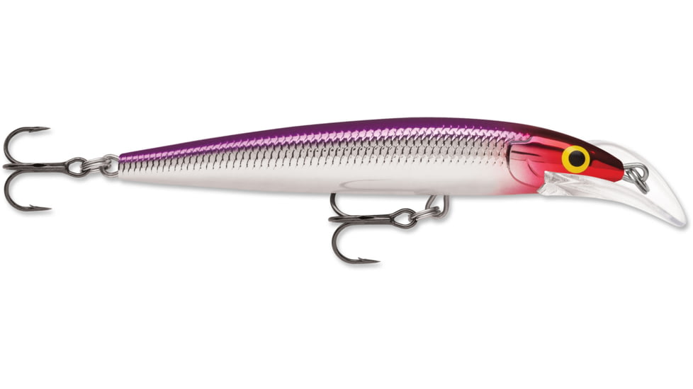 Rapala Scatter Rap Deep Husky Jerk 10, Purple Clown, 4in, 3/8oz., SCRDHJ10PRCL