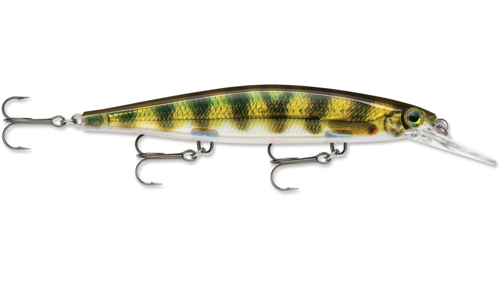 Rapala Shadow Rap Deep 11 Floating-Diving, 4-8Ft, 3 #6 Hooks, Live Perch, 4-3/8in, 7/16oz, SDRD11PEL