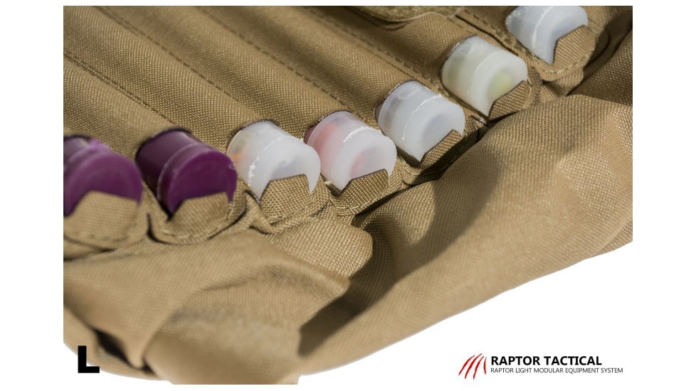 Raptor Tactical Dump Pouches w/ChemLight Holder, Coyote Brown, Long, DP-CB-L