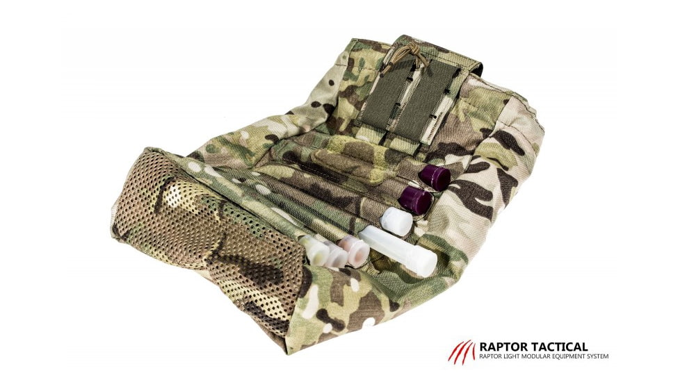 Raptor Tactical Dump Pouches w/ChemLight Holder, Multicam, Long, DP-MC-L