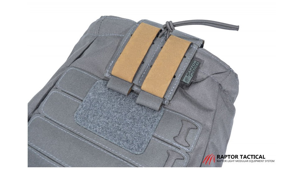 Raptor Tactical Dump Pouches w/ChemLight Holder, Tactical Grey, Long, DP-TG-L