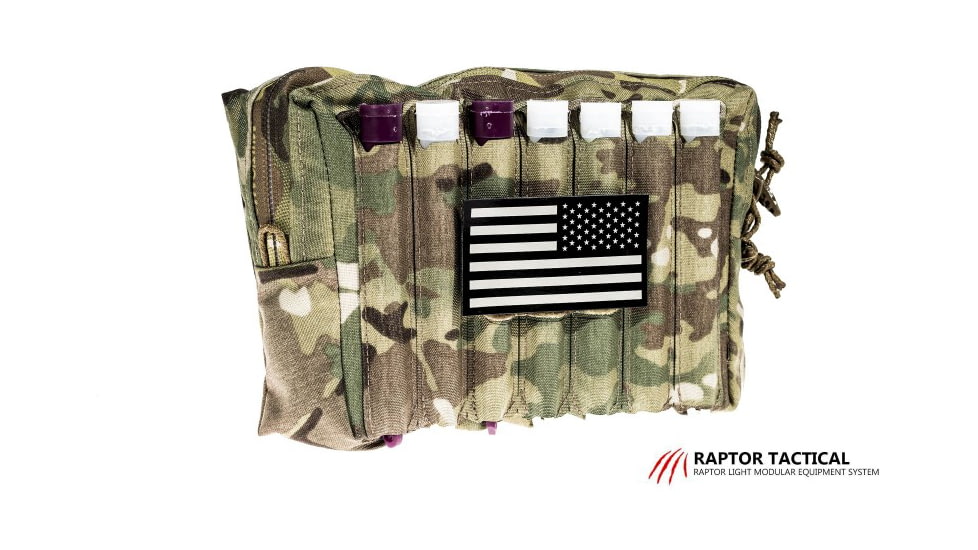 Raptor Tactical Large Utility Pouch w/ChemLight Holders, Multicam, UPL-MC