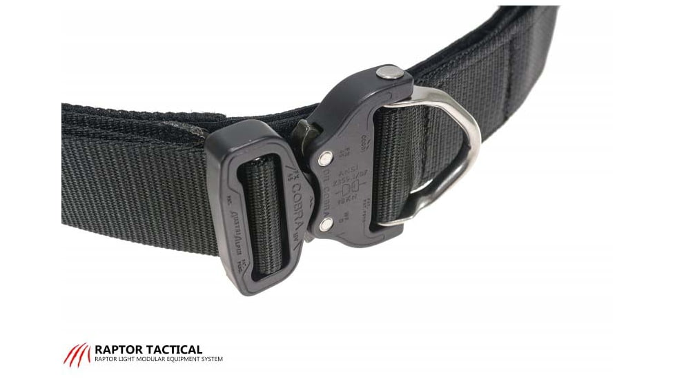 Raptor Tactical Retainer Duty Belt, Cobra 45 D-Ring Buckle, Small, Black, RB-BL-SM-45D