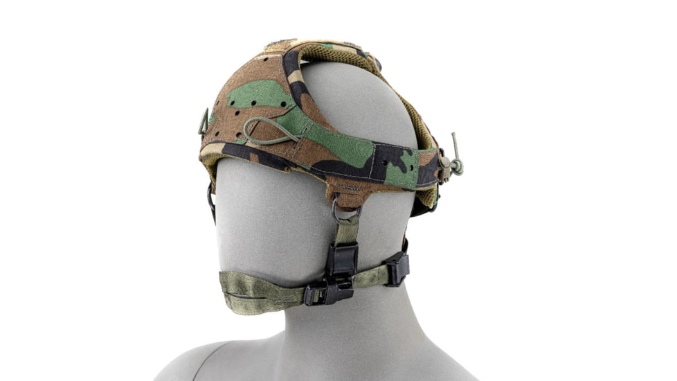 Raptor Tactical Sentinel Skullcrusher GEN 2.0 Tactical Headgear with Bungee Cord, Woodland, One size, RT-SENTINEL-WD-BC