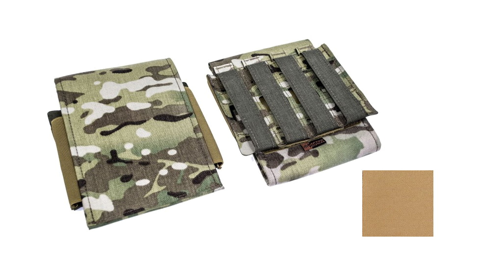 Raptor Tactical Side Plate Pockets, MOLLE/Velcro, 7x8 in, Coyote Brown, RT-SPP-CB-8x7