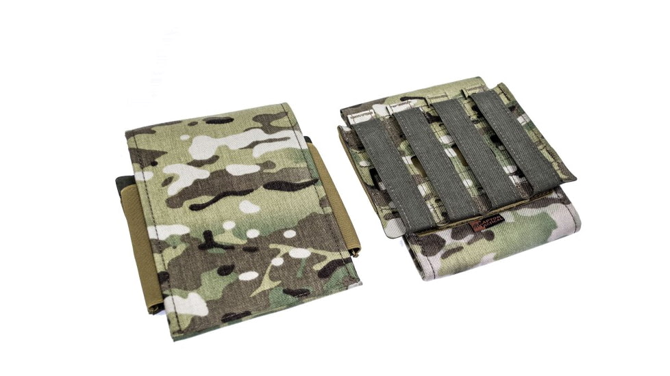 Raptor Tactical Side Plate Pockets, MOLLE/Velcro, 5.5L x 6.5W, MultiCam, RT-SPP-MC-5.5x6