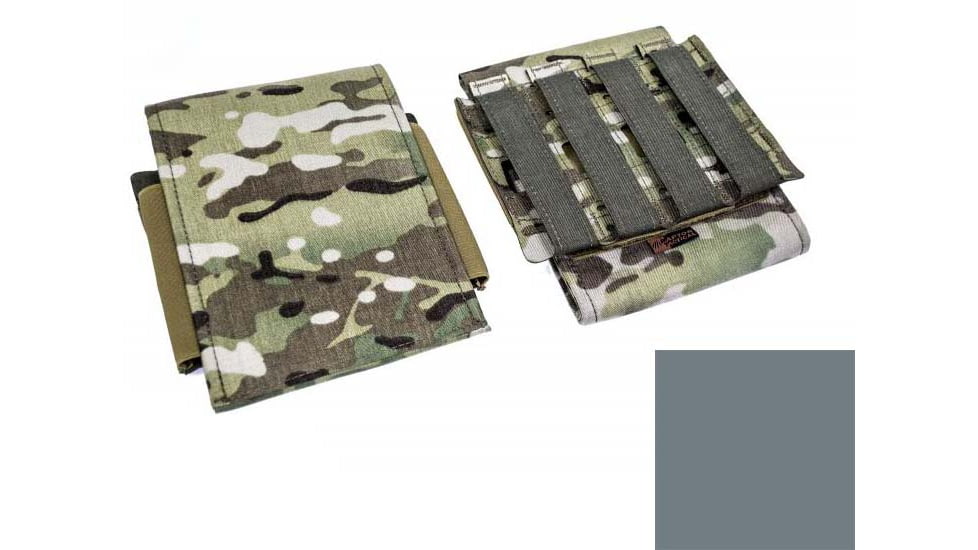 Raptor Tactical Side Plate Pockets, MOLLE/Velcro, 7x8 in, Tactical Grey, RT-SPP-TG-8x7