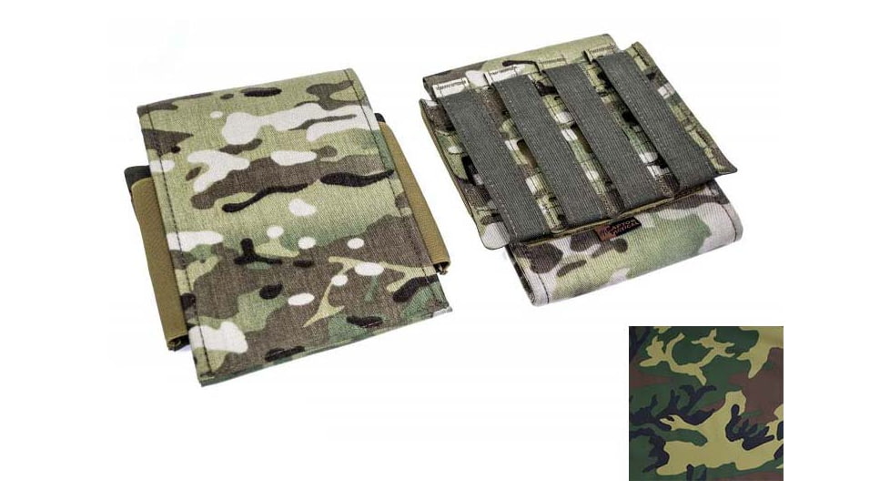 Raptor Tactical Side Plate Pockets, MOLLE/Velcro, 5.5L x 6.5W, Woodland, RT-SPP-WD-5.5x6