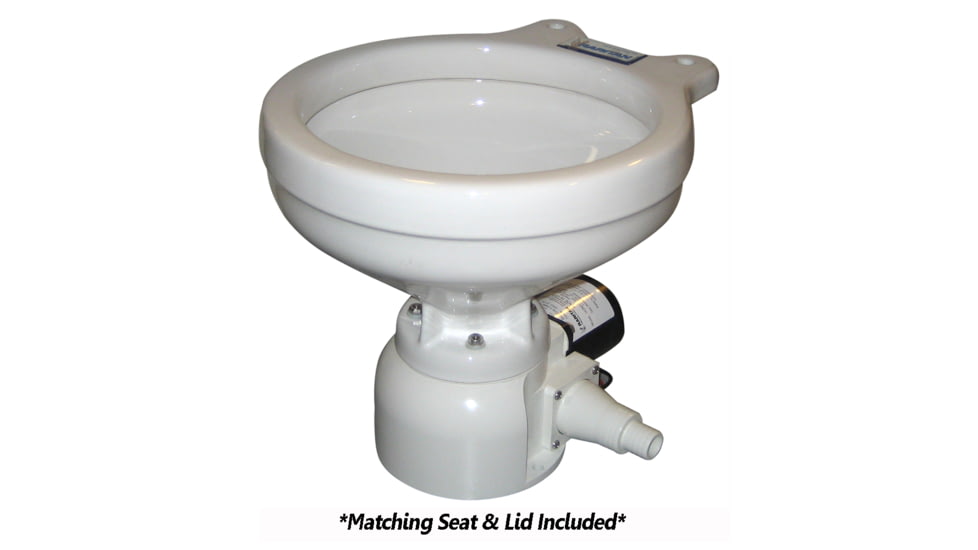 Raritan Sea Era Marine Size Toilet - Remote/Pump - 0 &amp; 90 Discharge - Smart Switch - 12V - White 55867