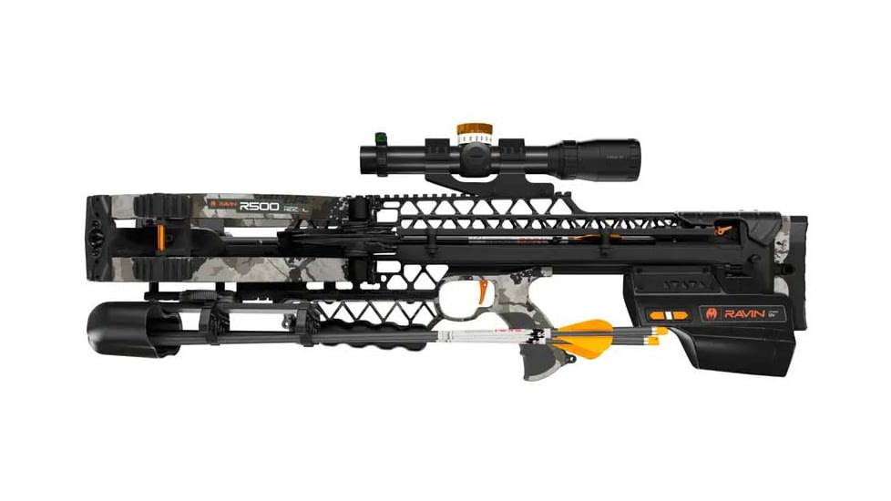 Ravin XK7 R500 Sniper Crossbow Kit, 500fps, 17 lbs, 28.5in, Silent Cock, XK7 Camo, R055
