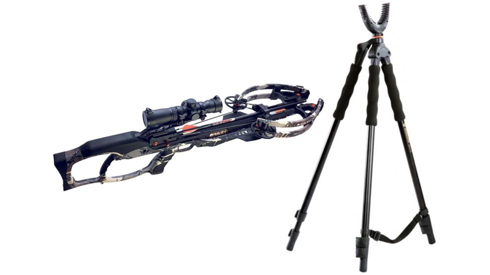 Ravin Predator R9 Crossbow, Predator Camo, R110 W/ Vanguard Quest Tripod