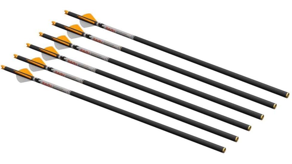 Ravin R500 Series Carbon Xbow Arrows, .001 in, 6 Pack, Black/Orange, R121