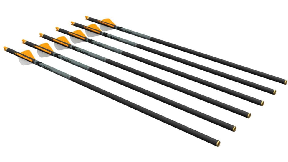 Ravin R500 Series Carbon Xbow Arrows, .003 in, 6 Pack, Black/Orange, R120