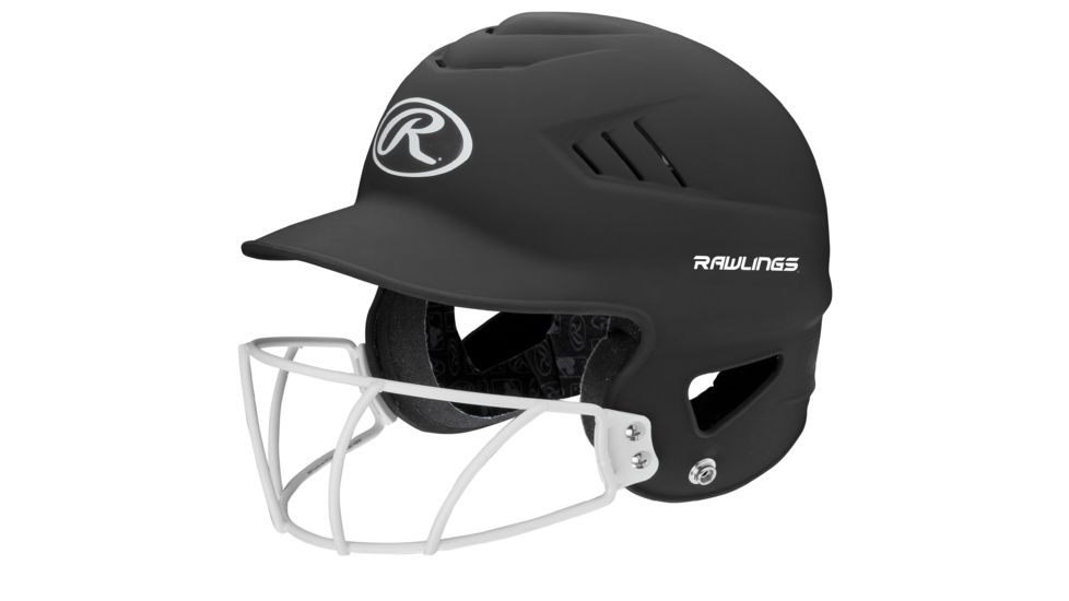 Rawlings Coolflo Highlighter Softball Helmet/Face Guard, Black 1007736
