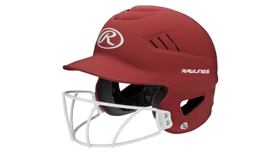 Rawlings Coolflo Highlighter Softball Helmet/Face Guard, Red 1007739