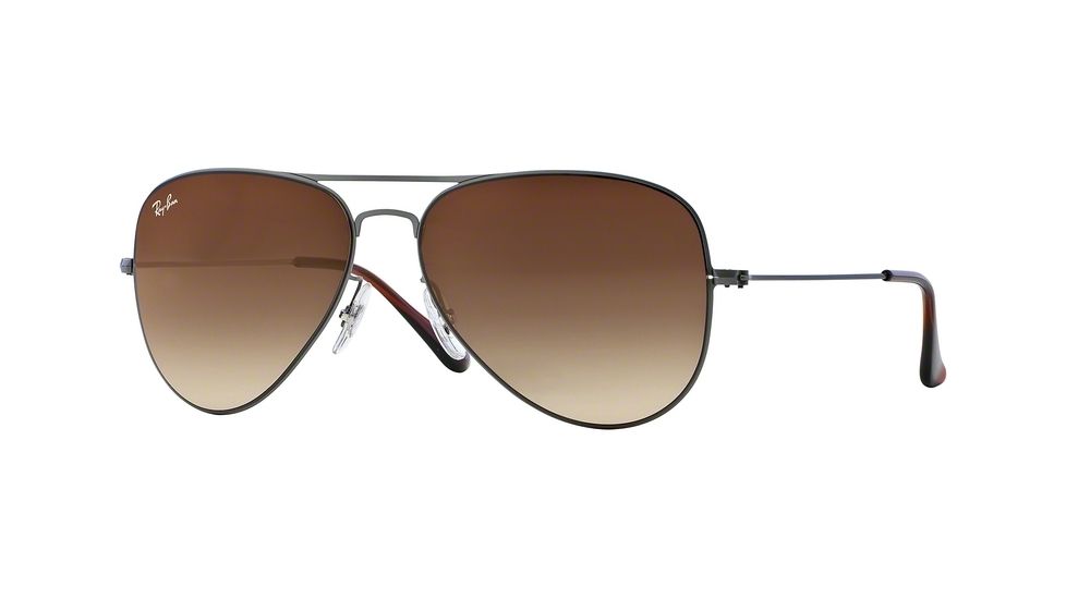 Ray-Ban AVIATOR FLAT METAL RB3513 Progressive Prescription Sunglasses RB3513-147-13-58 - Lens Diameter 58 mm, Frame Color Demi Gloss Sanblast Gunmetal