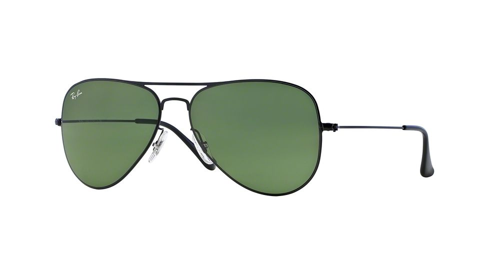 Ray-Ban AVIATOR FLAT METAL RB3513 Progressive Prescription Sunglasses RB3513-153-71-58 - Lens Diameter 58 mm, Frame Color Demi Glos Black