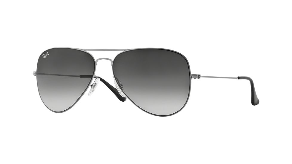Ray-Ban AVIATOR FLAT METAL RB3513 Progressive Prescription Sunglasses RB3513-154-8G-58 - Lens Diameter 58 mm, Frame Color Demi Gloss Sandblast Silver