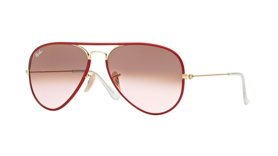Ray-Ban AVIATOR FULL COLOR RB3025JM Sunglasses 001/X3-55 - Arista Frame, Pink Gradient Brown Photo Lenses