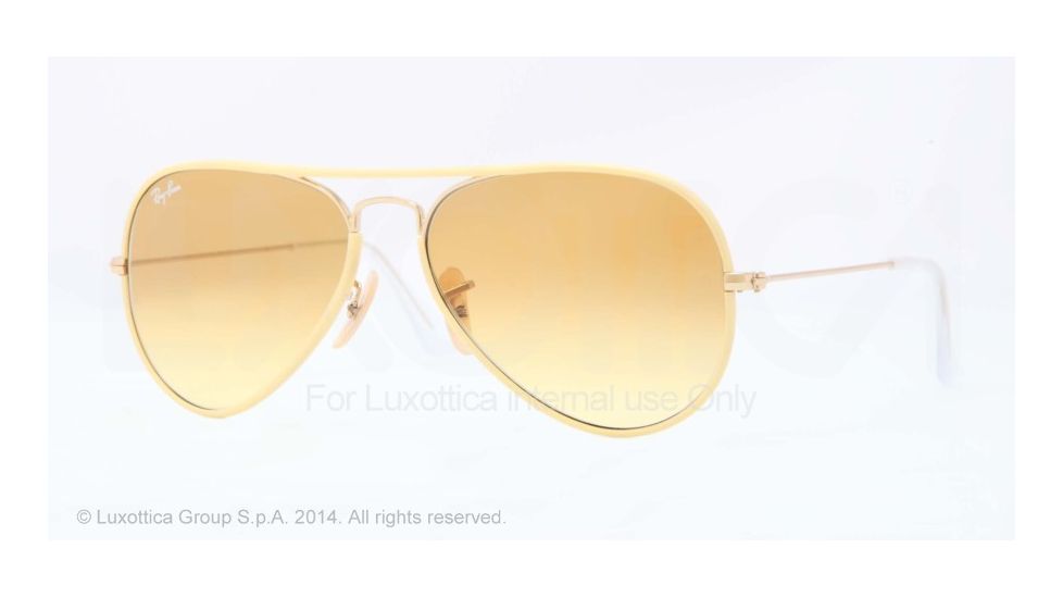 Ray-Ban AVIATOR FULL COLOR RB3025JM Sunglasses 001/X4-55 - Arista Frame, Yellow Gradient Brown Photo Lenses