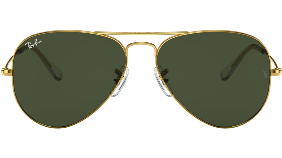 Ray-Ban Aviator Large Metal RB3025 Sunglasses, Arista Frame, Crystal Green 55 mm Lenses, W3234-5514