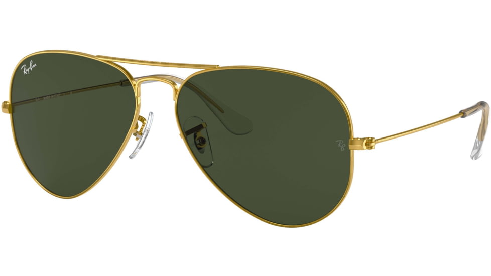 Ray-Ban Aviator Large Metal RB3025 Sunglasses, Arista Frame, Crystal Green 55 mm Lenses, W3234-5514