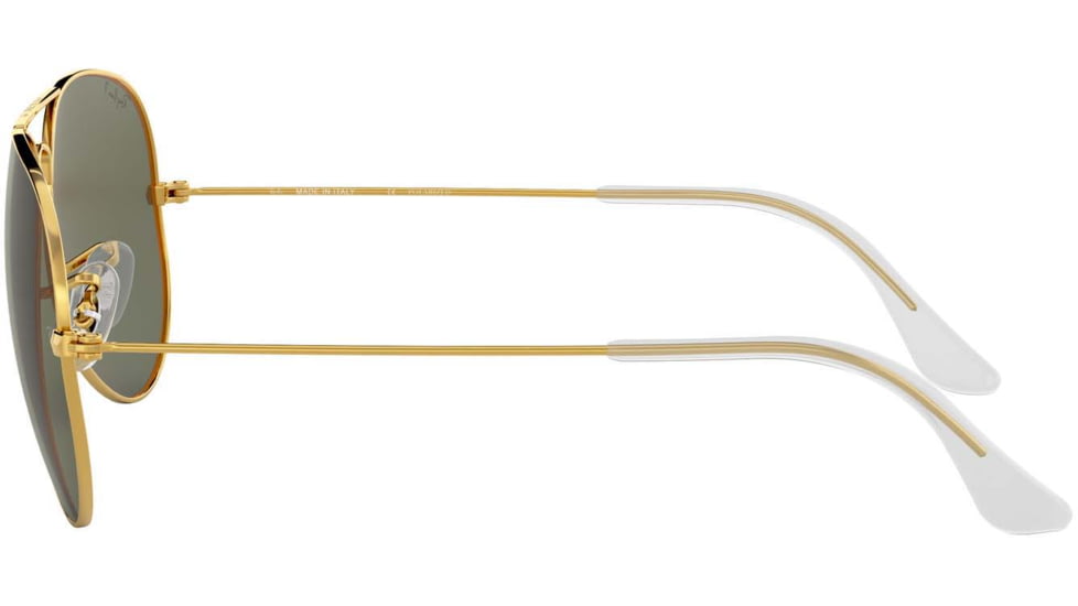 Ray-Ban Aviator Large Metal RB3025 Sunglasses, Arista Frame, Crystal Green Polarized 55 mm Lenses, 001-58-5514