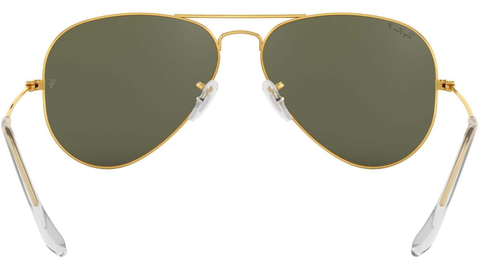 Ray-Ban Aviator Large Metal RB3025 Sunglasses, Arista Frame, Crystal Green Polarized 55 mm Lenses, 001-58-5514