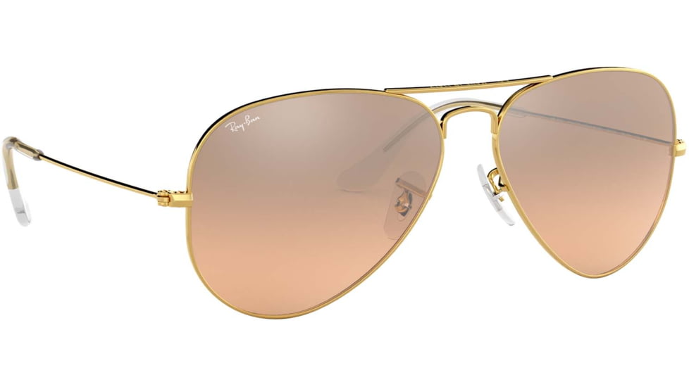 Ray-Ban Aviator Large Metal RB3025 Sunglasses, Arista Frame, Crystal Pink Silver Mirror 55 mm Lenses, 001-3E-5514